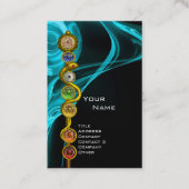ROD OF ASCLEPIUS,7チャクラヨガロータスポーズブルー 名刺 (正面)