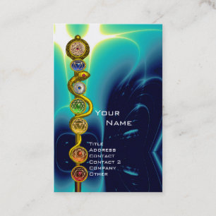 ROD OF ASCLEPIUS,7チャクラヨガロータスポーズブルー 名刺