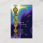 ROD OF ASCLEPIUS,7チャクラヨガロータスポーズブルー 名刺 (正面)