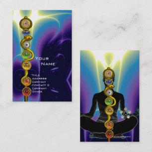 ROD OF ASCLEPIUS,7チャクラヨガロータスポーズブルー 名刺