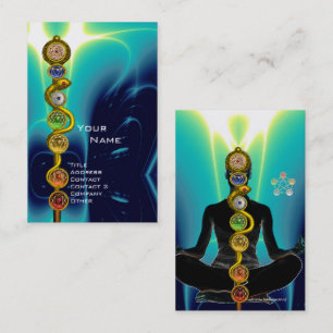 ROD OF ASCLEPIUS,7チャクラヨガロータスポーズブルー 名刺