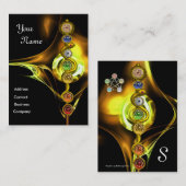 ROD OF ASCLEPIUS,7チャクラ,ヨガインストラクター黄色 名刺 (正面/裏面)
