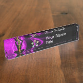 ROD OF ASCLEPIUS,7チャクラ，ヨガロータスポーズパープル デスクネームプレート (側面)
