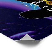 ROD OF ASCLEPIUS 7チャクラ，ヨガロータスポーズパープル ポスター (角)