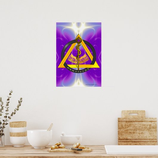 ROD OF ASCLEPIUS DENTIST DENTISTRY SYMBOL ポスター (キッチン)