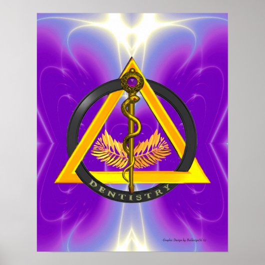 ROD OF ASCLEPIUS DENTIST DENTISTRY SYMBOL ポスター (正面)