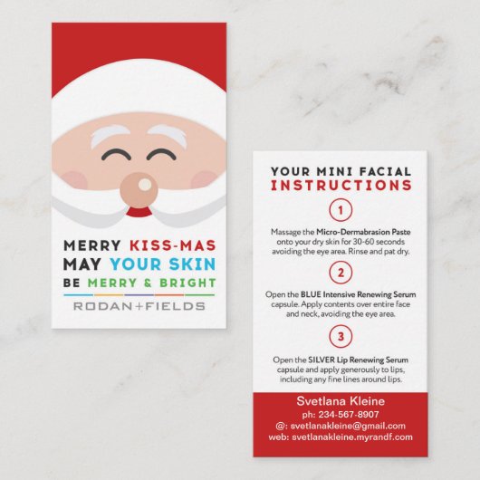 Rodanおよび分野のメリーなKissmas小型顔カード 名刺 (正面/裏面)