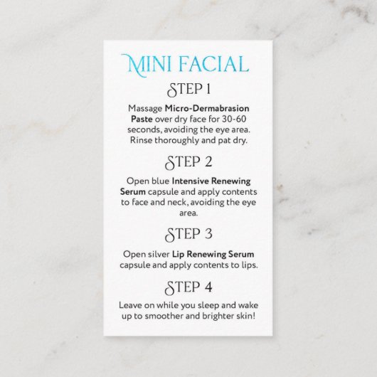 Rodanおよび分野の小型美顔術は、それに白熱カードを与えます 名刺 (裏面)