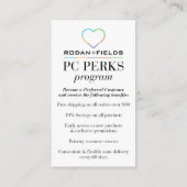 Rodanおよび分野のPCの特典プログラム 名刺 (裏面)