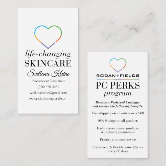 Rodanおよび分野のPCの特典プログラム 名刺 (正面/裏面)