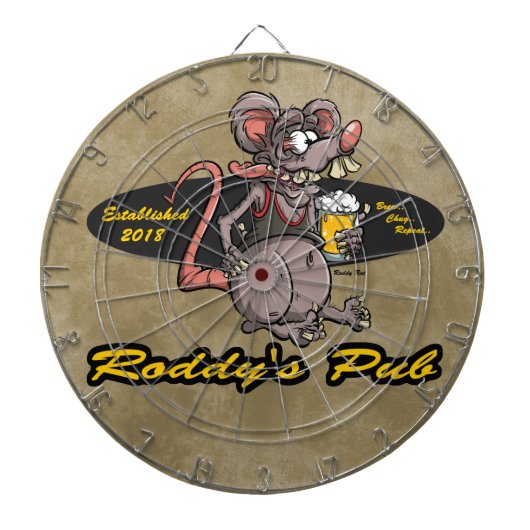 Roddyのラットの漫画のラットのフィンク写実的なビールパブのバー ダーツボード (正面)