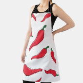 Rode chili, cayennepeper patroon. Spaanse pepers エプロン (インサイチュ)