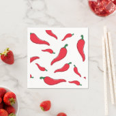 Rode chili, cayennepeper patroon. Spaanse pepers スタンダードカクテルナプキン (インサイチュ)