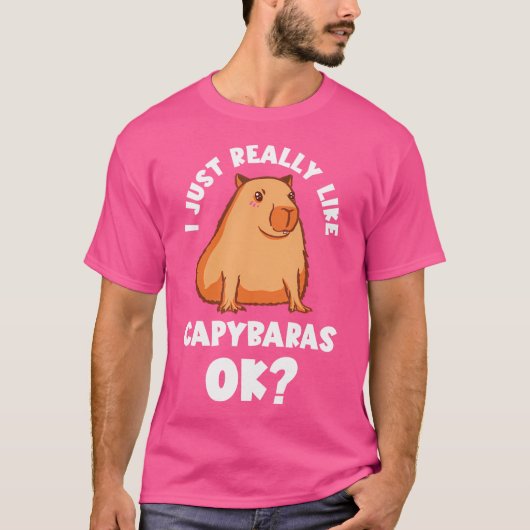 Rodent Animal私は本当にCapybara恋人Caが好き Tシャツ (正面)
