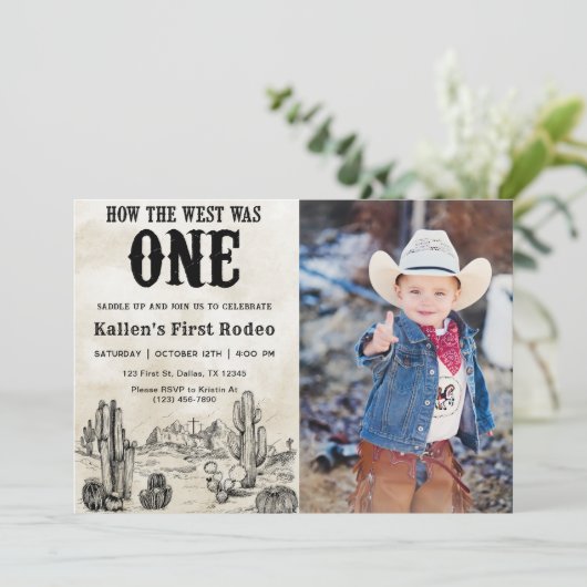 Rodeoの最初の誕生日どのように西は1つの写真だった 招待状 (スタンド正面)