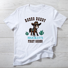 Rodeoパパcowboy馬の誕生日パーティーのマッチング Tシャツ
