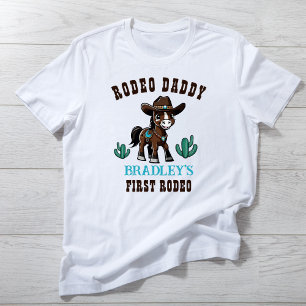 Rodeoパパcowboy馬の誕生日パーティーのマッチング Tシャツ