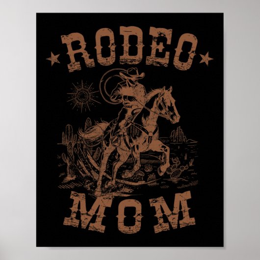 Rodeoママ西カウボーイママ家族マッチングモット ポスター (正面)