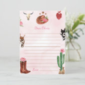 Rodeo女性のカーボーイタイムカプセルノートメッセージカード サンキューカード (スタンド正面)