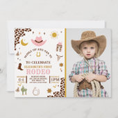 Rodeo Birthday Girl , Photo CowGirl Birthday 招待状 (正面)