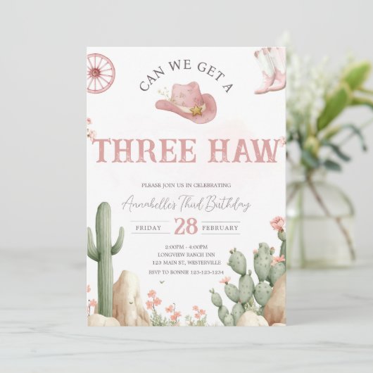 Rodeo Birthday Invitation Three, Third Birthday 招待状 (スタンド正面)