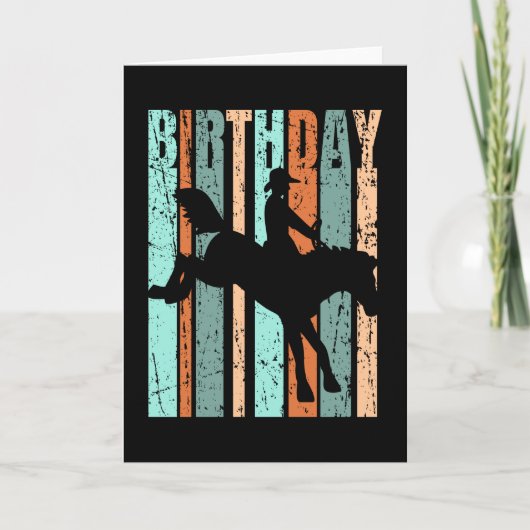 Rodeo Birthday Mens Womens Kids Horse Lover Riding カード (正面)
