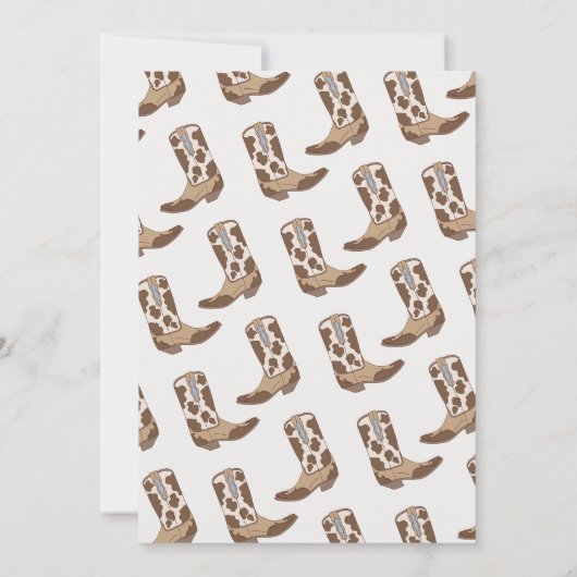 Rodeo Blue Brown Young Wild Three 3rd Birthday  招待状 (裏面)