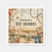 Rodeo Boots & Cactus 1st Birthday スタンダードカクテルナプキン (正面)