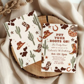 Rodeo Boy誕生日パーティーにブーツを置く 招待状