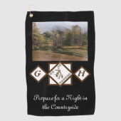 Rodeo Bull RiderとLonghorn Monogramの写真 ゴルフタオル (正面)