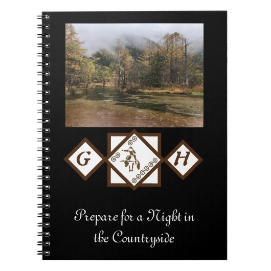 Rodeo Bull RiderとLonghorn Monogramの写真 ノートブック (正面)