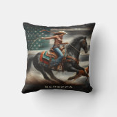 Rodeo Competitor Roping aキツネat Sunset クッション (裏面)