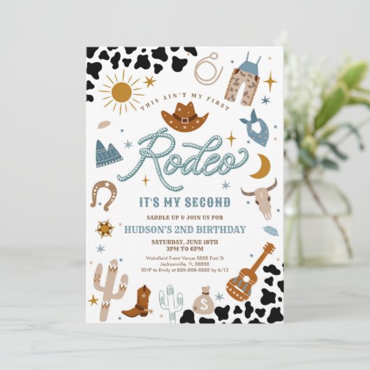 Rodeo Cowboy 2nd Birthday Invitation 招待状 (スタンド正面)