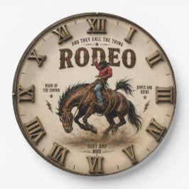 Rodeo Cowboy Rustic Western Horse ペーパープレート