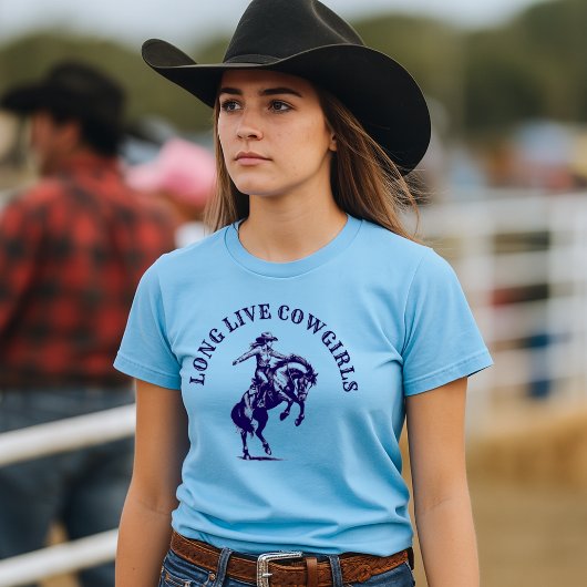 Rodeo Cowgirl On Horse Template Tシャツ