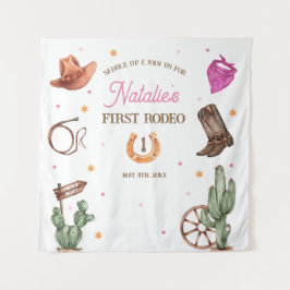 Rodeo Cowgirl western Birthday Party タペストリー