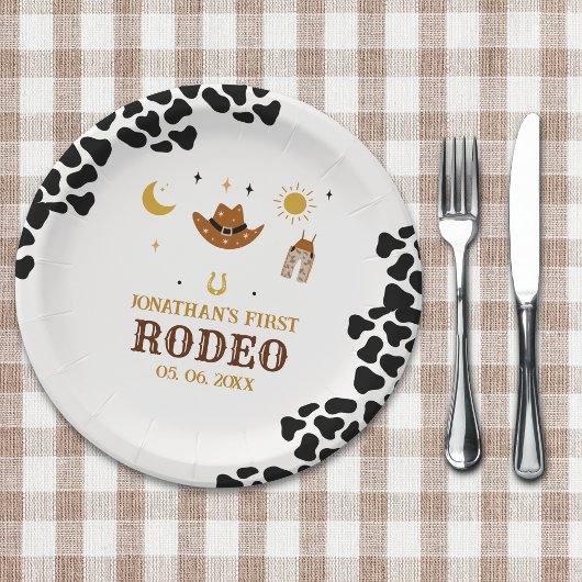 Rodeo First Birthday, Cowboy Birthday Boy ペーパープレート
