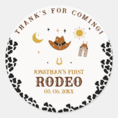 Rodeo First Birthday, Cowboy Birthday Boy ラウンドシール (正面)