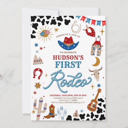 Rodeo First Birthday Invitation 招待状 (正面)