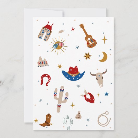 Rodeo First Birthday Invitation 招待状 (裏面)