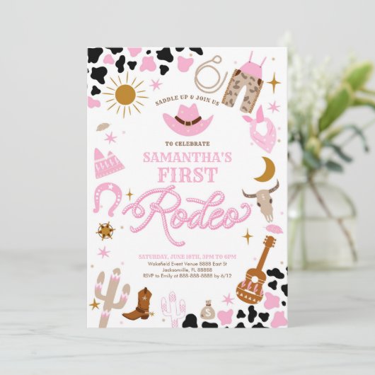Rodeo First Birthday Invitation 招待状 (スタンド正面)