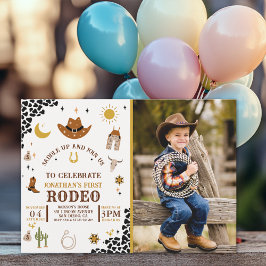 Rodeo First Birthday, Photo Cowboy Birthday Boy 招待状