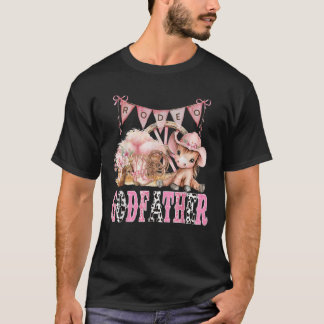 Rodeo GodFather Pink Coquette CowGirl 1St Birthday Tシャツ