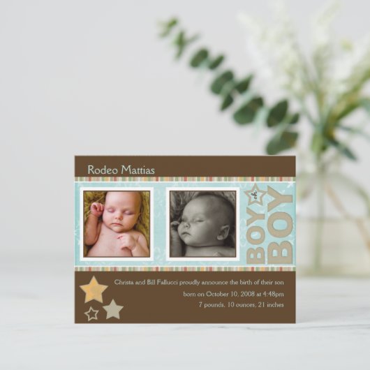 Rodeo Mattias誕生発表 案内ポストカード (スタンド正面)