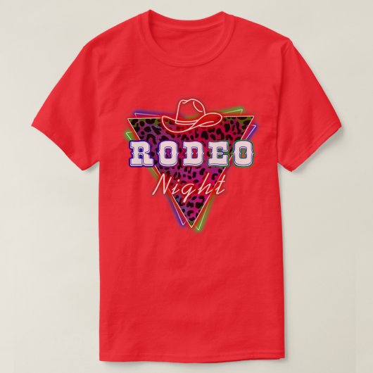 Rodeo Night Leopard Neon Cowboy Hat672 Tシャツ (デザイン正面)