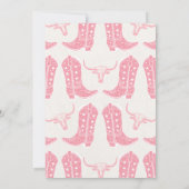 Rodeo Pink Brown Cowgirl Twin Girls Birthday  招待状 (裏面)