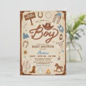 Rodeo Ranch Wild West Cowboy Baby Shower 招待状 (スタンド正面)