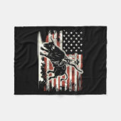 Rodeo Rider Bull Patriotic Cowboy Usa Flag フリースブランケット (正面(横))