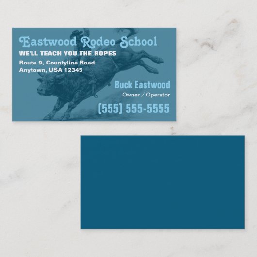 Rodeo School | Bull Rider Training / Instructor 名刺 (正面/裏面)