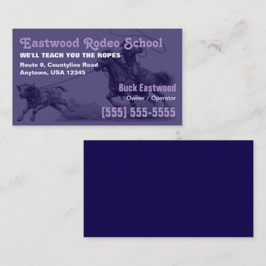 Rodeo School | Cowboy Roping Instructor Card 名刺 (正面/裏面)